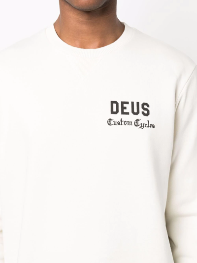 Shop Deus Ex Machina Logo Long Sleeve Sweatshirt In Nude