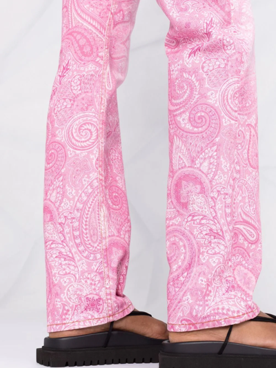 Shop Etro Paisley-print Straight-leg Jeans In Rosa