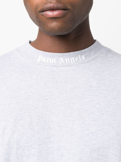 Shop Palm Angels Logo-print T-shirt In Grau