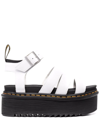 Shop Dr. Martens' Blair Platform Leather Sandals In Weiss