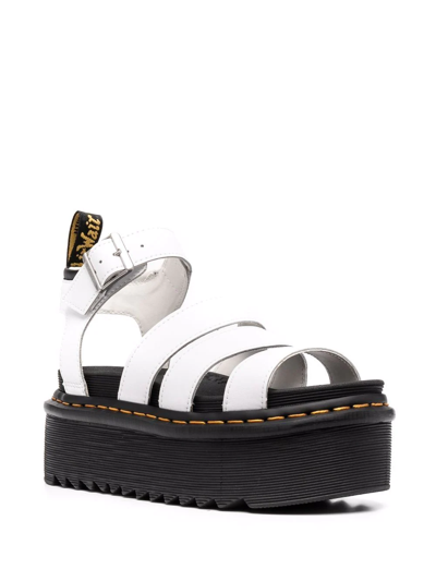 Shop Dr. Martens' Blair Platform Leather Sandals In Weiss