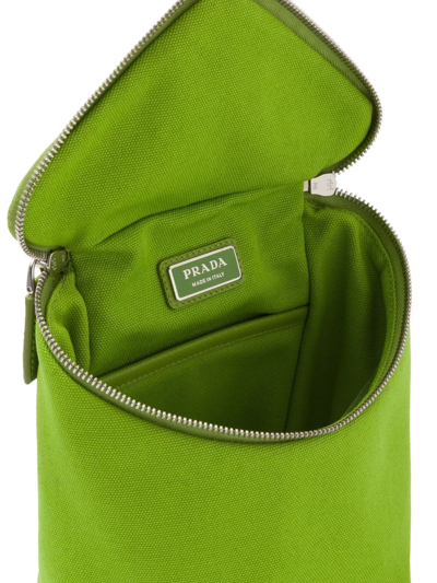 CANVAS TRIANGLE SHOULDER BAG LARGE - FERN GREEN