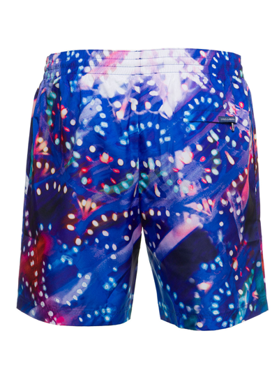 Shop Dolce & Gabbana Man's Nylon Luminarie Printed Swim Shorts In Multicolor