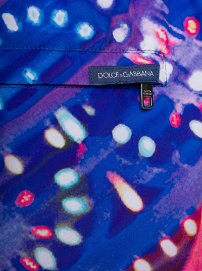 Shop Dolce & Gabbana Man's Nylon Luminarie Printed Swim Shorts In Multicolor