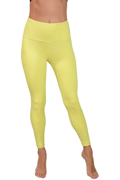 Shop 90 Degree By Reflex Interlink High Waist Ankle Leggings In Limon - Limoncello