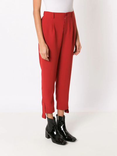 Gloria Coelho Draped Strap Crop Trousers In Red