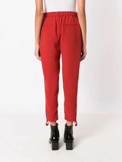 Gloria Coelho Draped Strap Crop Trousers In Red