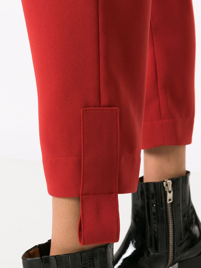Gloria Coelho Draped Strap Crop Trousers In Red