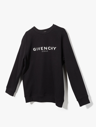 Shop Givenchy Teen Logo-print Cotton Sweatshirt In Black