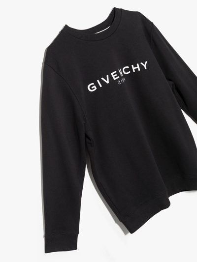 Shop Givenchy Teen Logo-print Cotton Sweatshirt In Black