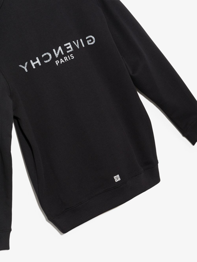 Shop Givenchy Teen Logo-print Cotton Sweatshirt In Black
