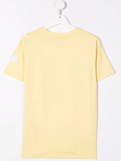 Moncler Logo-print Cotton T-shirt In Yellow
