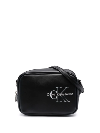 Shop Calvin Klein Jeans Est.1978 Logo-print Satchel Bag In Black