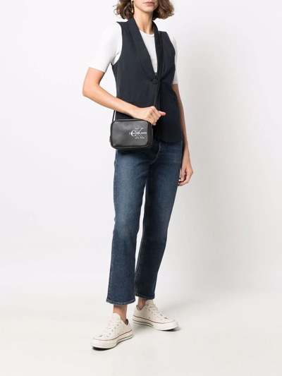 Shop Calvin Klein Jeans Est.1978 Logo-print Satchel Bag In Black