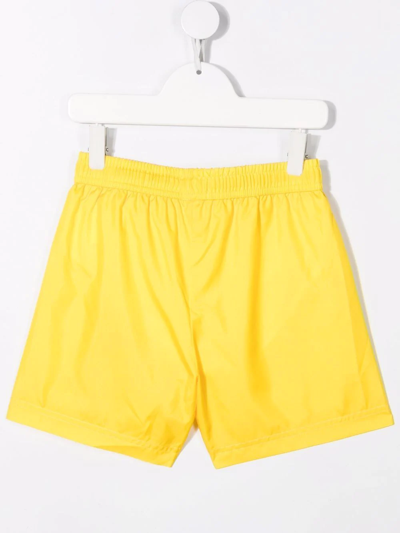 Shop Moschino Teddy Bear Motif Swim Shorts In Yellow