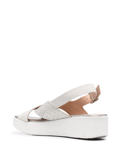 Geox Laudara Woven-strap Wedge Sandals In Grey