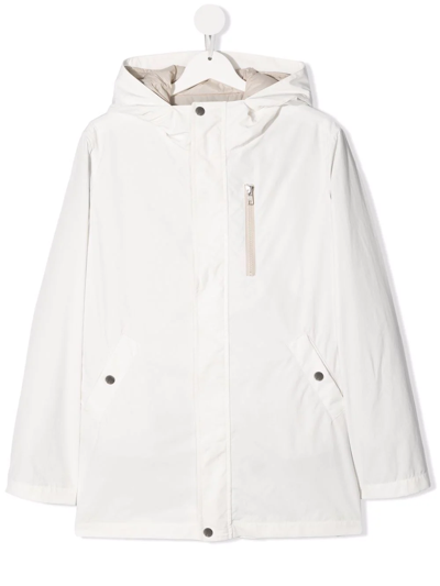 Shop Brunello Cucinelli Hooded Parka Coat In White