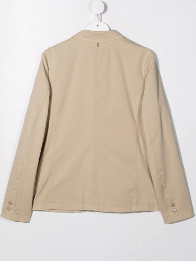 Dondup Teen Single-breasted Tailored Blazer In Neutrals