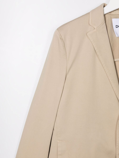 Dondup Teen Single-breasted Tailored Blazer In Neutrals