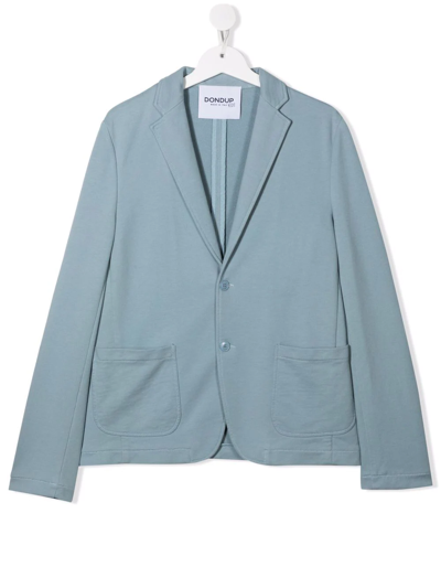 Dondup Teen Single-breasted Tailored Blazer In Blue