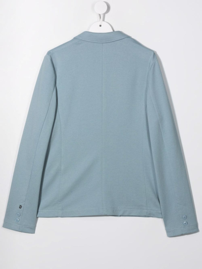 Dondup Teen Single-breasted Tailored Blazer In Blue