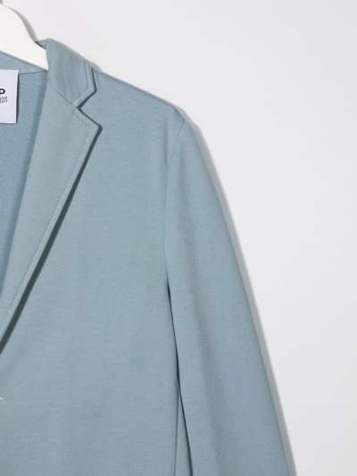 Dondup Teen Single-breasted Tailored Blazer In Blue