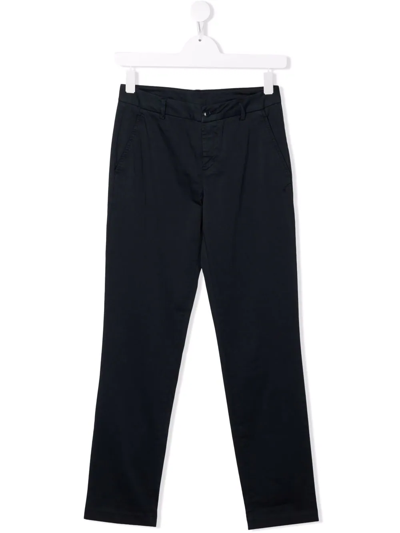 Shop Dondup Teen Slim-fit Chinos In Blue