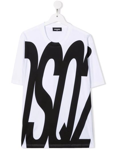 Shop Dsquared2 Teen Oversize-logo Cotton T-shirt In White