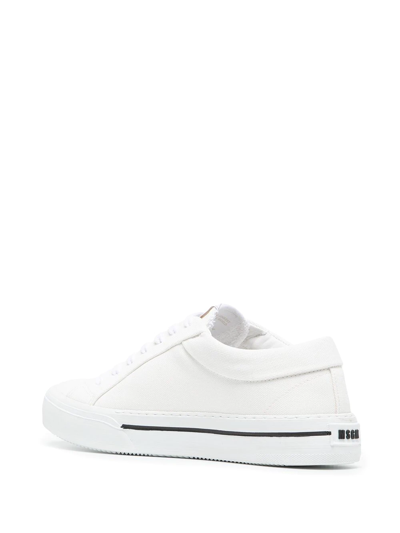 Shop Msgm Panelled Low-top Sneakers In White