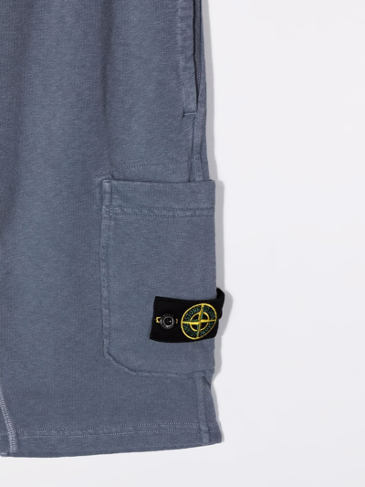 Shop Stone Island Junior Teen Logo-patch Bermuda Shorts In Blue