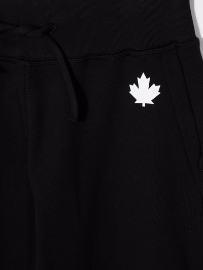Shop Dsquared2 Teen Logo-print Cotton Track Pants In Black