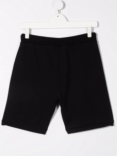Shop Dsquared2 Teen Logo-print Cotton Shorts In Black