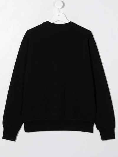 Shop Dsquared2 Teen Logo-print Cotton Sweatshirt In Black