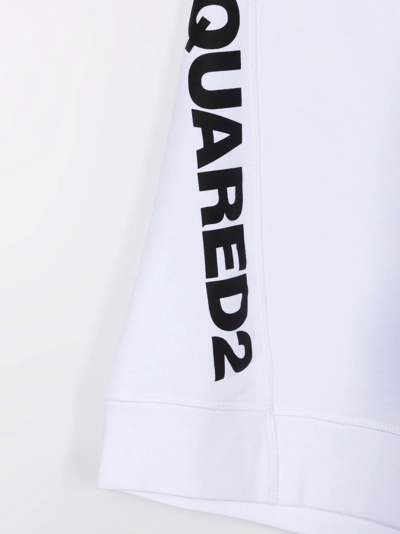 Shop Dsquared2 Teen Logo-print Track Shorts In White