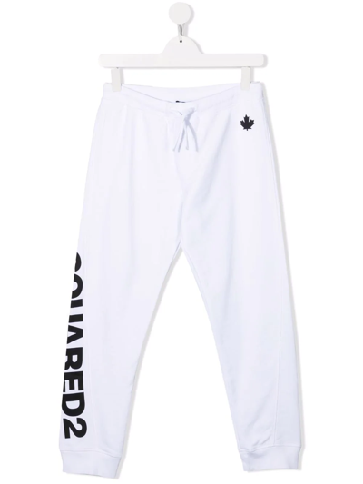 Shop Dsquared2 Teen Logo-print Track Pants In White