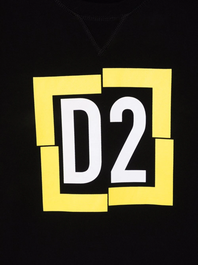 Shop Dsquared2 Teen Logo-print Crew Neck Sweatshirt In Black
