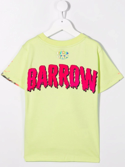 Shop Barrow Flame Logo-print T-shirt In Green