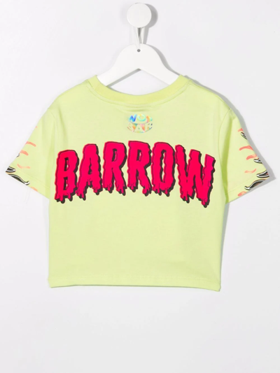 Shop Barrow Flame Logo Print T-shirt In Green