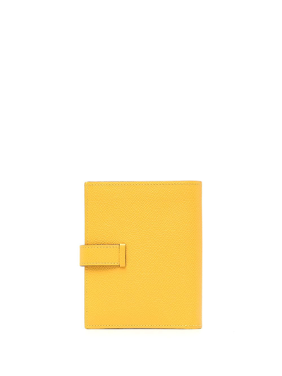 Pre-owned Hermes 2009  Béarn Compact Bifold Wallet In Yellow