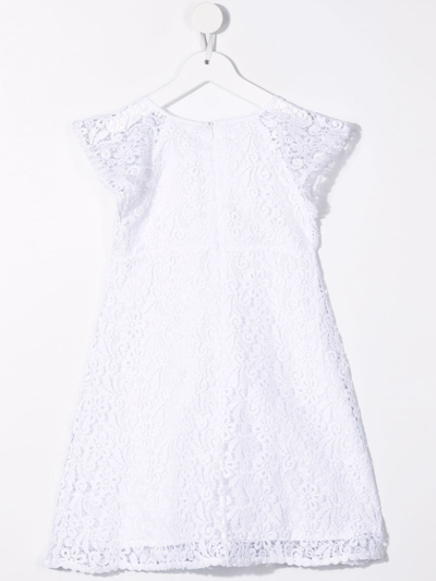 Shop Michael Kors Lace-panelled A-line Midi Dress In White