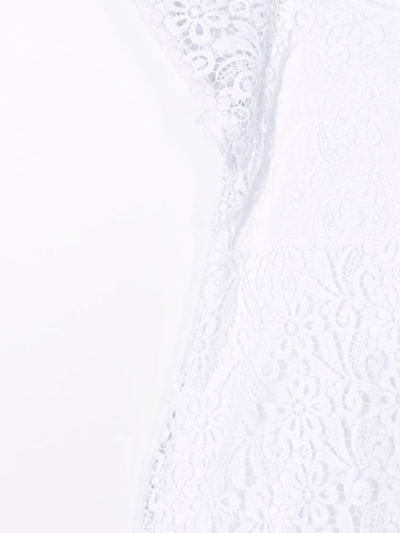 Michael Kors Lace-panelled A-line Midi Dress In White