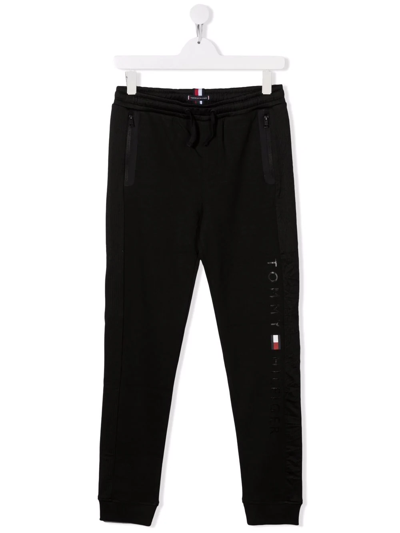 Shop Tommy Hilfiger Junior Teen Drawstring-waist Track Pants In Black