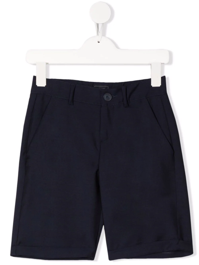 Fay Tailored Wool Shorts In Blue