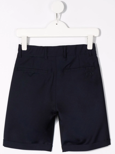 Shop Fay Tailored Wool Shorts In Blue