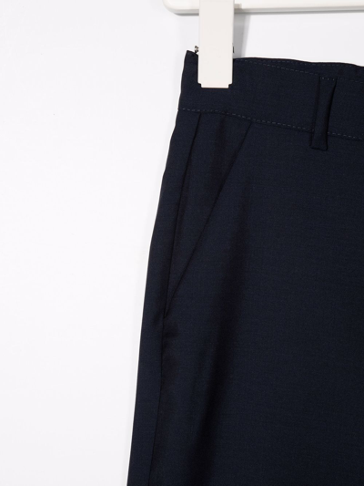Shop Fay Tailored Wool Shorts In Blue