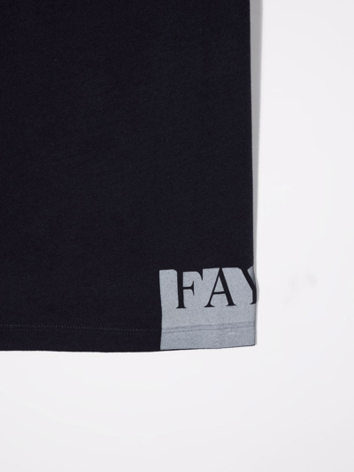Shop Fay Logo-print Cotton T-shirt In Blue