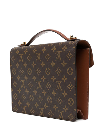 Pre-owned Louis Vuitton 1994  Monogram Monceau 28 Two-way Bag In Brown