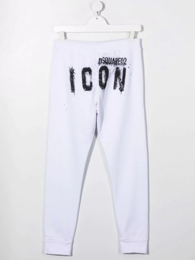 Shop Dsquared2 Teen Icon Logo-print Track Pants In White