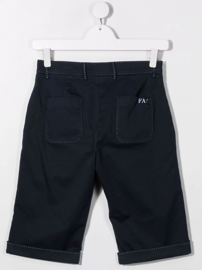 Shop Fay Teen Mid-rise Bermuda Shorts In Blue