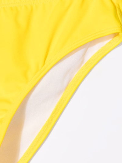 Shop Dsquared2 Teen Logo-print Swim Trunks In Yellow